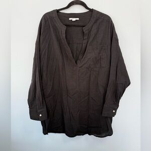 ONEILL Women’s Small Black Belizin Swim Coverup Long Sleeve 100% Cotton